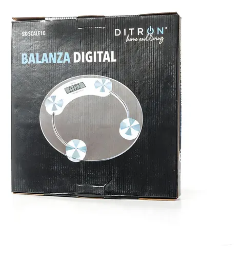Balanza Digital Personal Ditron Scale10 Vidrio Blanco 180Kg LCD Baño