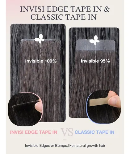 Extensiones De Cabello Virgen Doores 18′ Invisi Edge Con