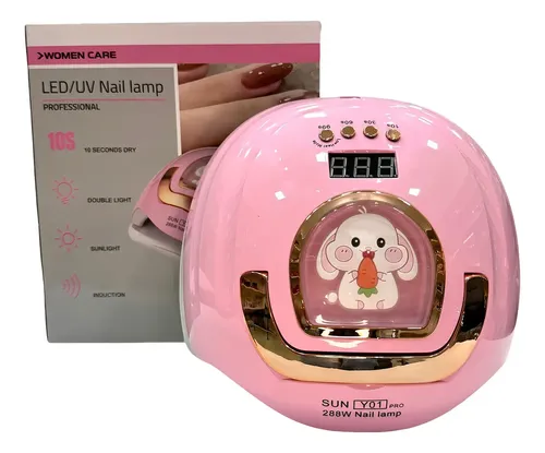 Cabina UVLED Para Uñas SUNUV Sun Y01 Pro Rosa 288W Con Temporizador