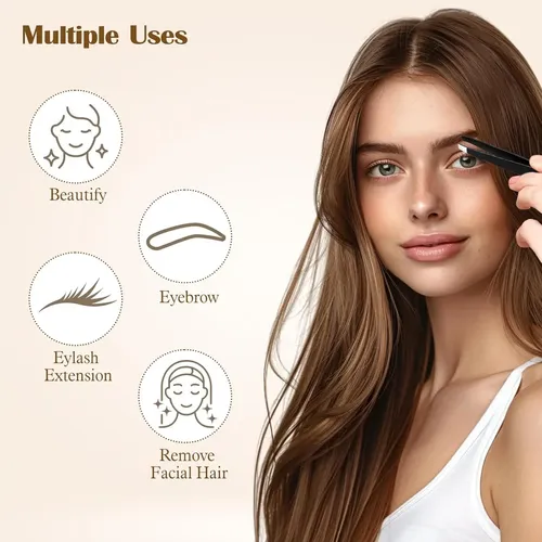 Set De 12 Pinzas Para Cejas Acero Inoxidable Styquenzer