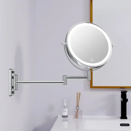 Espejo De Maquillaje Lansi 1x/20x Montado En Pared Con Luces