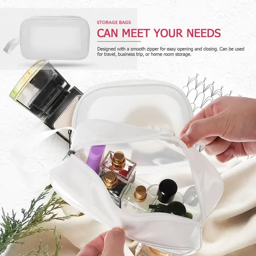 Set De Neceser Transparente Para Maquillaje Y Aseo
