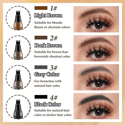 Set 3 Lápices Cejas Impermeables Con 24 Plantillas Claras