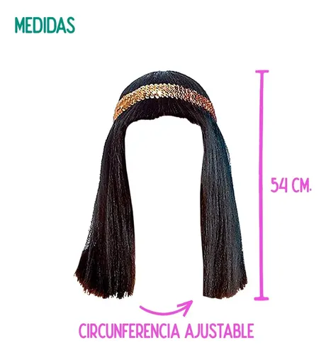 Peluca Egipcia Cleopatra Cotillon Disfraz Fiesta Carioca