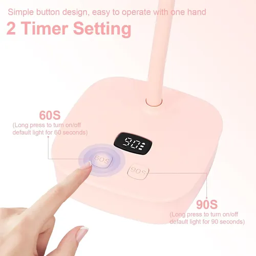 Lámpara Uv Led Para Uñas Rosa Con Sensor Y Temporizador