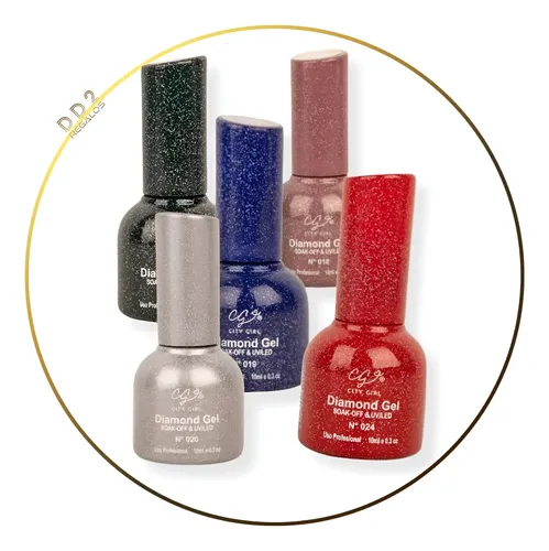Esmalte Semi Reflectivo Glitter Diamond Uvled City Girl 10ml