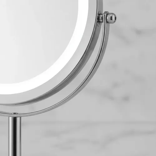Espejo Aumento 10x Luz Led Mesada Reversible Baño Maquillaje