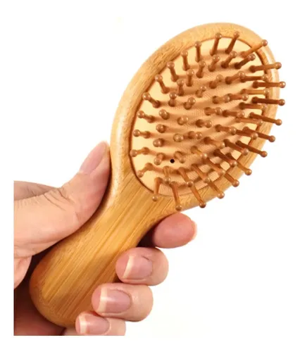 Cepillo De Pelo Masajeador De Madera Portátil 1pc