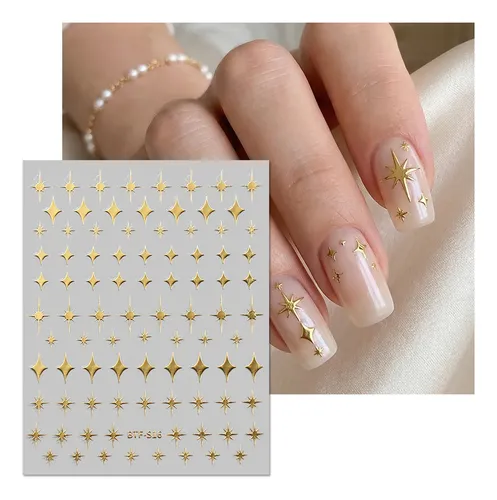 Stickers Para Uñas Estrellas Y Cruces X4