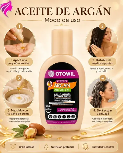 Aceite De Argan Capilar Frasco X60ml Otowil Nutricion Brillo