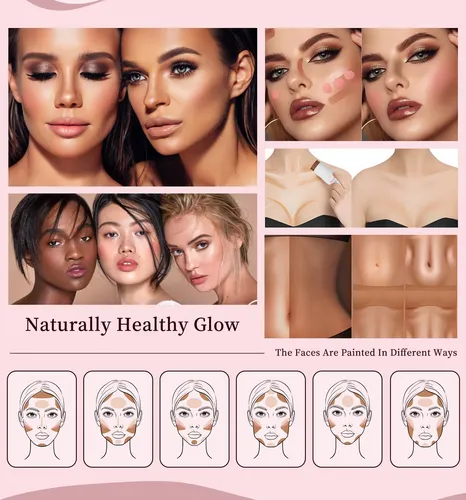Hellokiss Barra Doble Contorno Iluminador Rubor Facial Larga