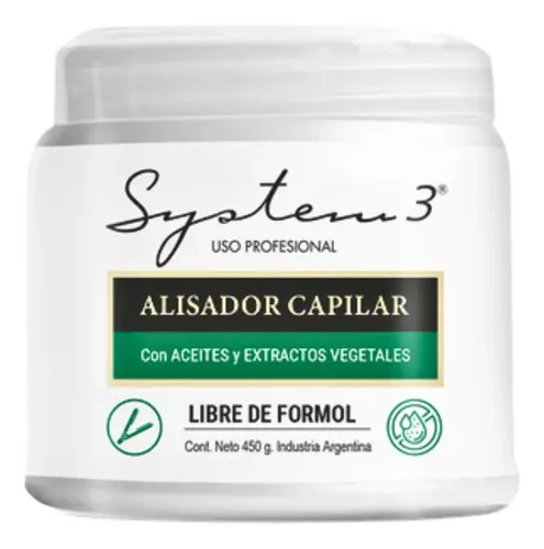 Alisador Capilar Libre De Formol Con Aceites System 3 450gr