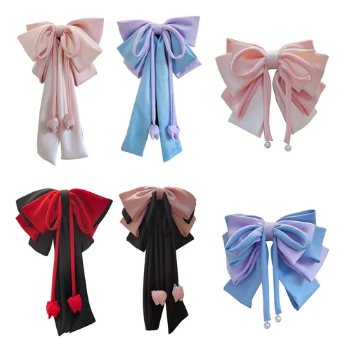 Fashionable Hiarpiece Bows Hair Clip Large Ribbon Hairpin 6ee717114-a
