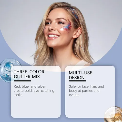 Purpurina En Barra Rojo Azul Plata Maquillaje Para Eventos