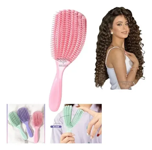 A, Peine De Masaje De Pulpo Adecuado Para Cabello Rizado Y