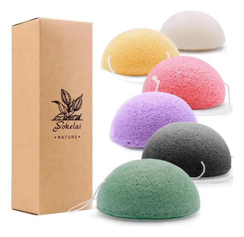 Conjunto De 6 Esponjas De Konjac Para Rostro Y Cuerpo