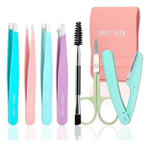 Kit De Pinzas Para Cejas Sweet View 7 Piezas Acero