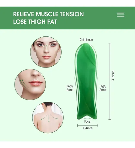 Set Airlaxer De Masaje De Cuarzo Verde De 4 Piezas Gua Sha