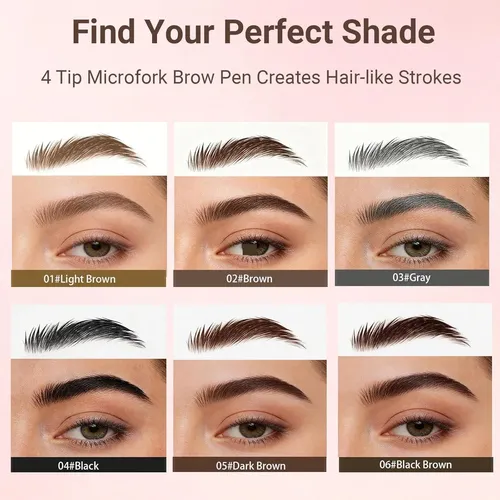 Lápiz De Cejas Micro-fork 4 Puntas Marrón Oscuro