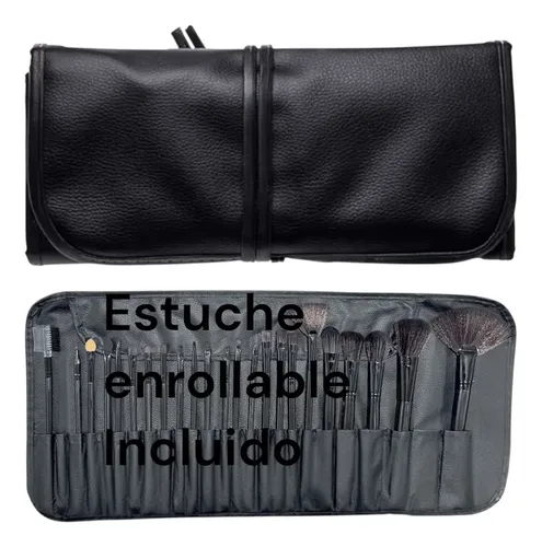 Set Brochas Maquillaje Profesional JM-once 24 Piezas Sintéticas Estuche Negro