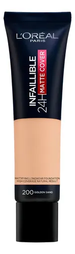 Infaillible Base Maquillaje 24h Matte Cover 30ml L’oreal Tono 200 Golden sand