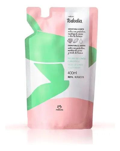 Repuesto Crema Corporal hojas de limón y guanábana Tododia 400ml Natura