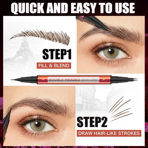 Lápiz De Cejas Dual Ultra Preciso Yanqina 5 Tonos