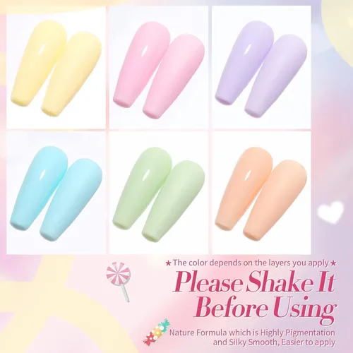Set Gel Pastel Born Pretty 6×7 Ml Candy Paradise