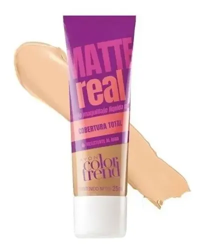 Base De Maquillaje Liquida Mate Avon Color Trend Matte Real Tono Beige Claro 210n