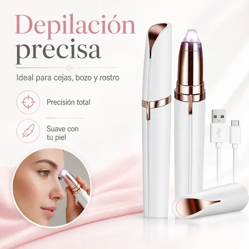 Depilador Facial Eléctrico Luz Led Para Cejas Usb