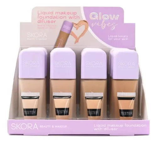 Base De Maquillaje Liquida Skora Con Difusor Envase Vidrio