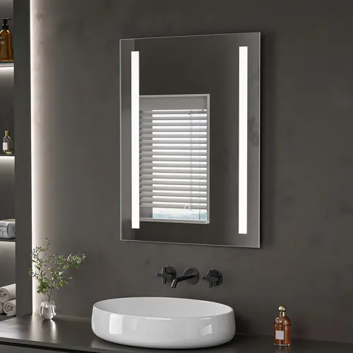Espejo Digital Kitchen West Luz LED Táctil 70x50cm Rectangular Baño Pared