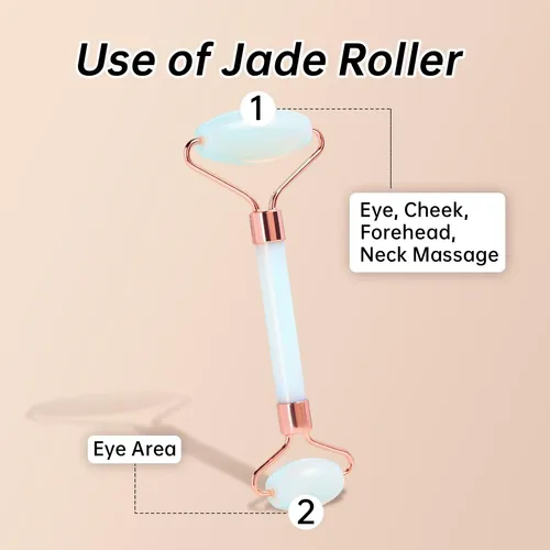 Olaemuo Opal Gua Sha Y Rodillo Facial, Piedra Gua-sha De Jad