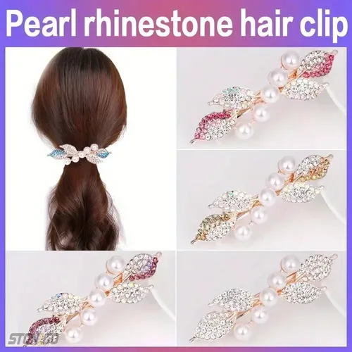 Broche De Pelo Con Lazo De Perlas Y Strass