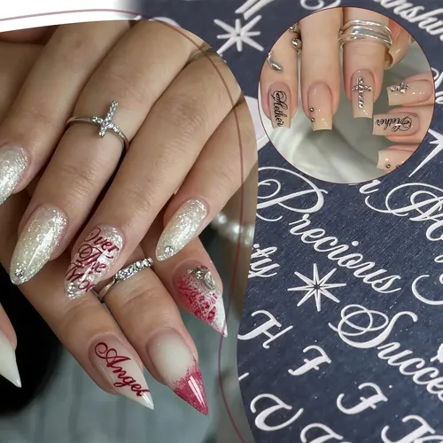 Kit Estampado Uñas 2 Placas Letras Cursivas Retro
