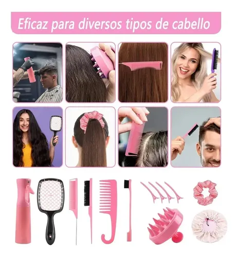 Kit 28pz Peine De Masaje Y Cepillos Para Peinado