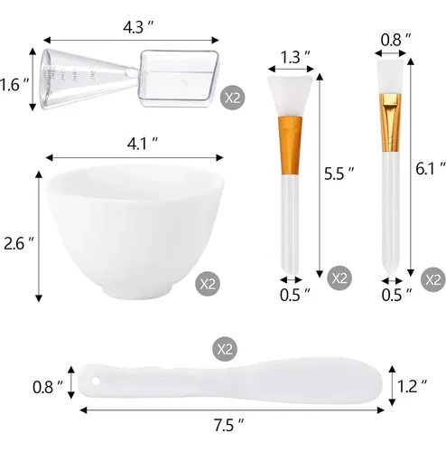 Juego De Tazones Y Herramientas Para Mascarilla Tecbeauty