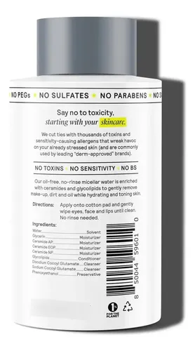 Desmaquillante Suave Con Agua Micelar Sin Intoxicación, 7 Oz
