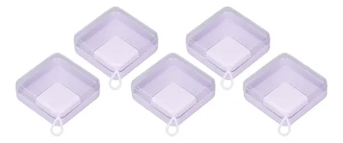 J Estuche Powder Puff, 5 Unidades, Transparente, Almacena