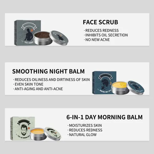 Set De Cuidado Facial Con Crema, Exfoliante Y Humectante