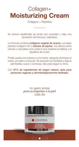 Collagen+ Moisturizing Cream C/ Colageno Flaccidez Lidherma