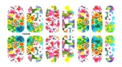 Stickers Al Agua Para Uñas Largas – 14 Stickers Por Plancha