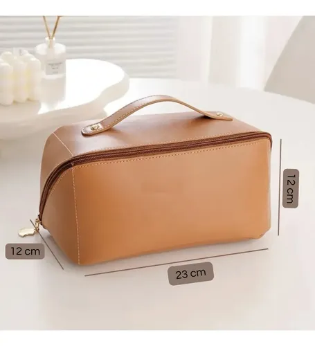 Neceser Porta Maquillaje Eco Cuero Marrón Lookmy | Porta Cosméticos Moscú De Lookmy | Neceser de viaje o baño