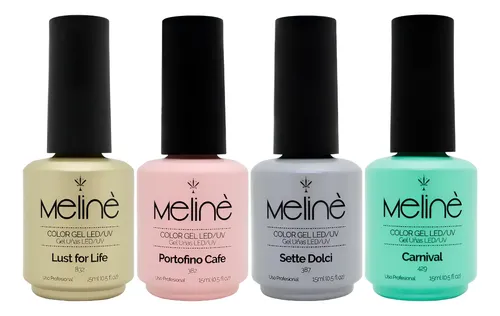Meliné Kit X4 Esmaltes Gel On-off Color Uñas Semipermanente