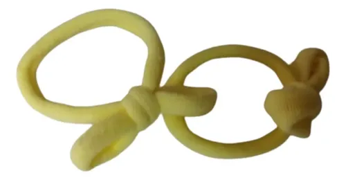 Par De Gomitas Moño De Moda Accesorio Para El Pelo Color Amarillo Mono