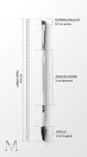 Pincel Para Cejas Doble Profesional Angular + Cepillo Definir Rellenar