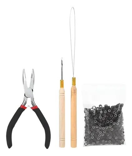 Aguja Extensiones Cabello 50 Microring Enhebrador Lazo