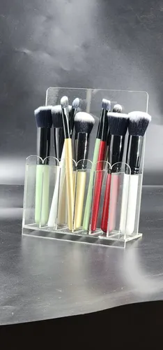 Organizador Acrílico Para Brochas Maquillaje 6 Ubicaciónes