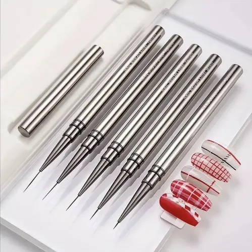 Set Pinceles Linners Nail Art X 5 Medidas Diferentes Uñas