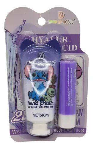 Set Crema Para Manos Y Bálsamo Labial Stitch Hidratante